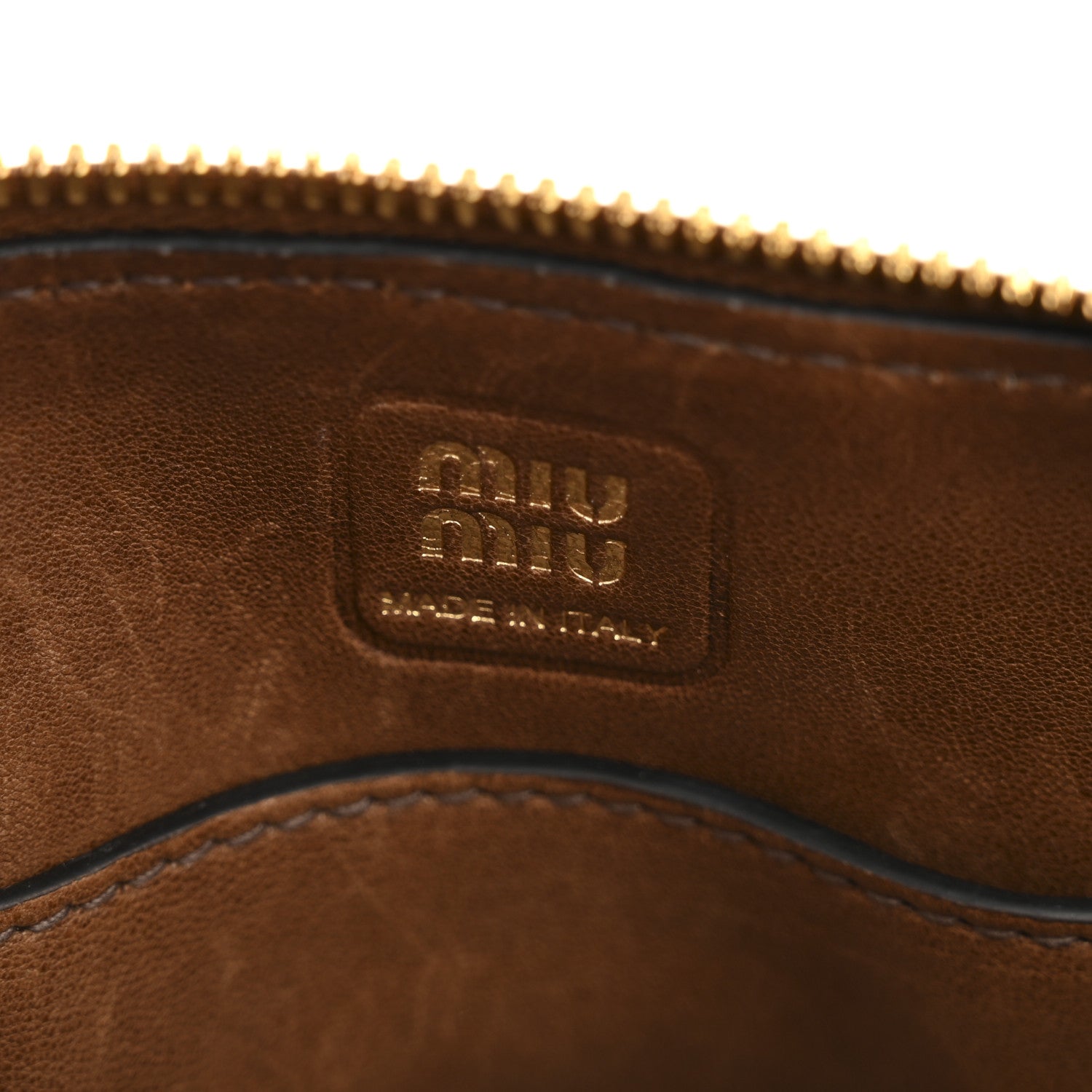 Miu Miu Nappa Mini Aventure Bag Oak 6 of 11