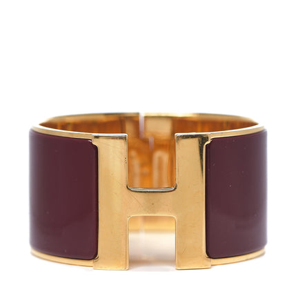 Hermes Enamel Extra Wide Clic Clac H Bracelet GM Rouge H 1 of 3