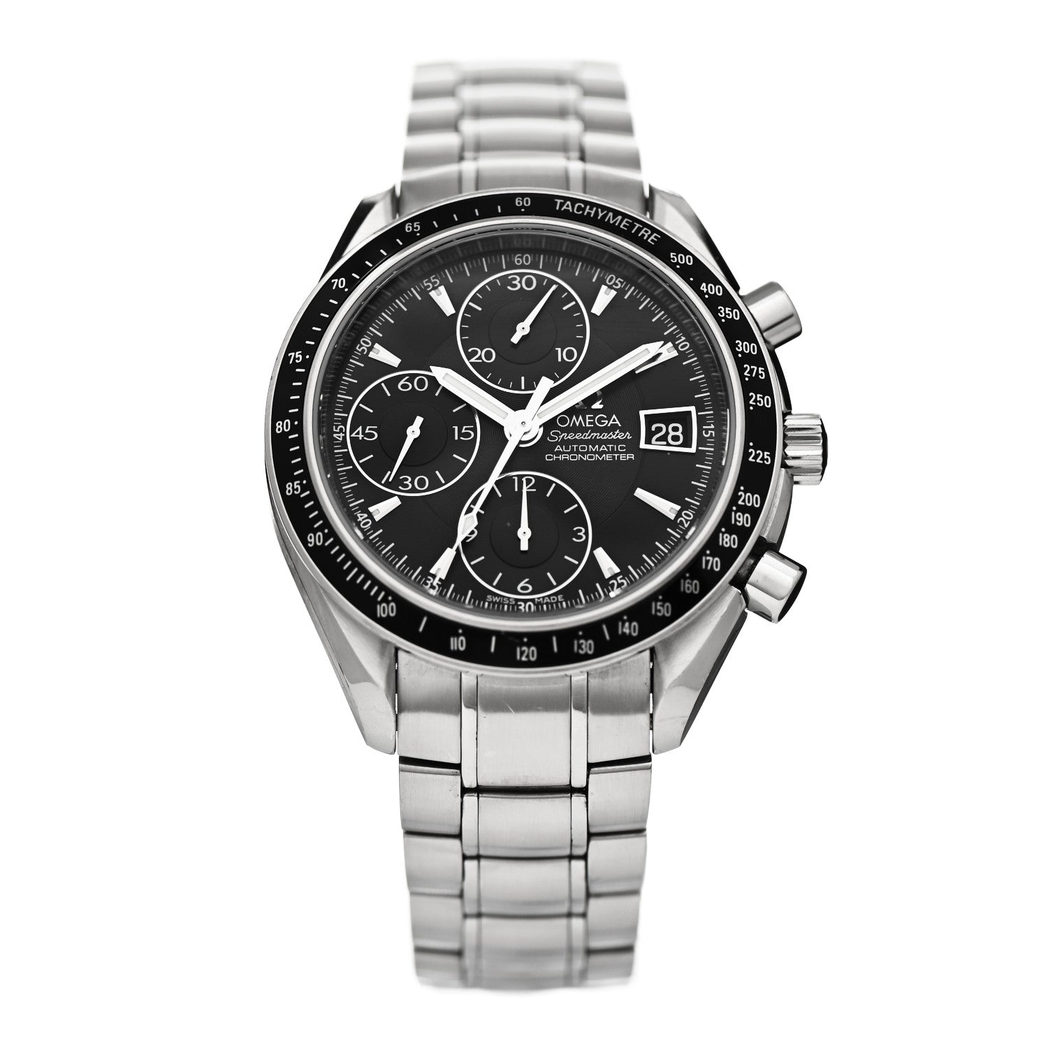 Omega Stainless Steel 40mm Speedmaster Date Automatic Watch Black 3210.50 1 of 4