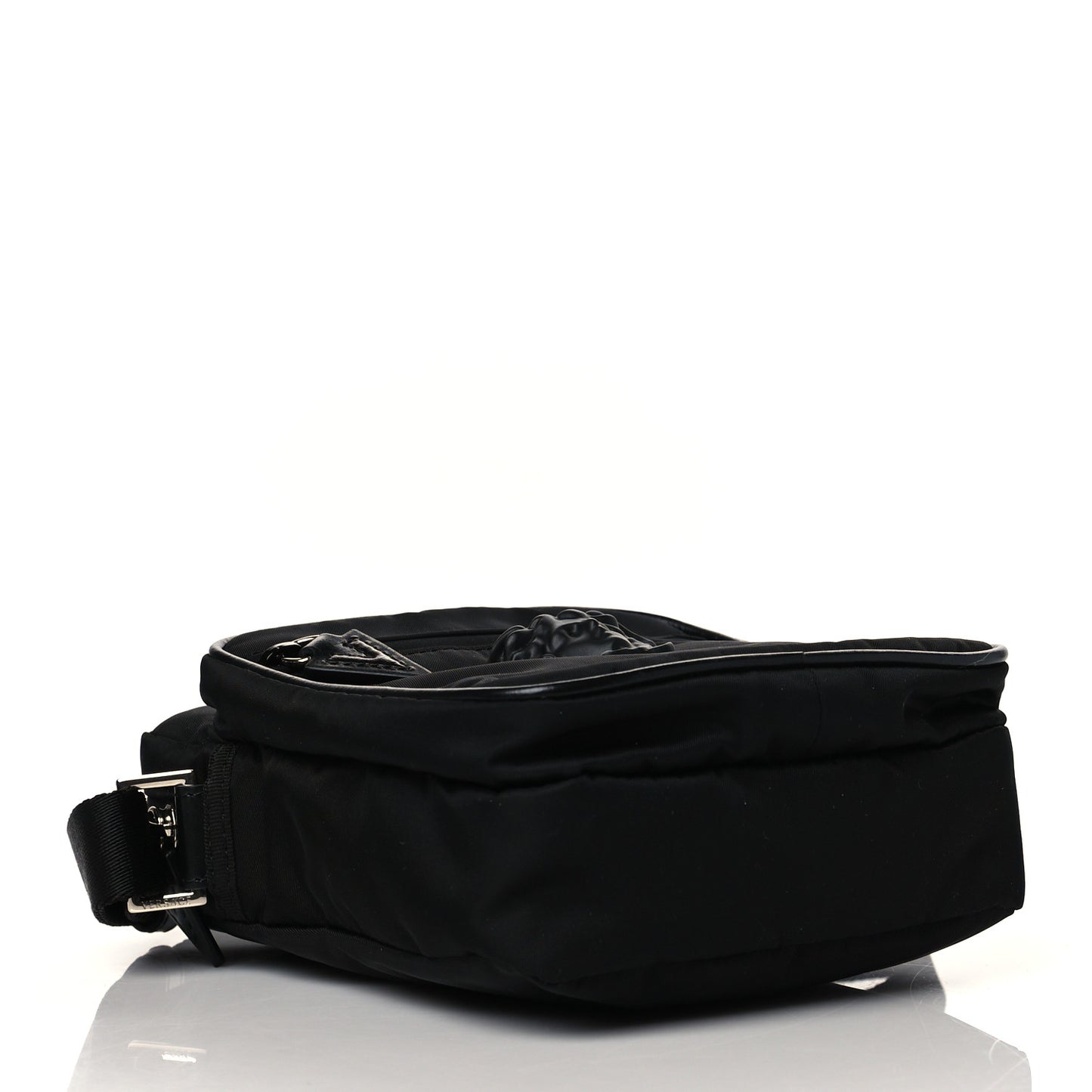 Nylon Palazzo Medusa Crossbody Bag Black