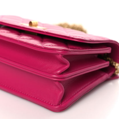 Chanel Aged Calfskin Quilted Mini Reissue Wallet On Chain WOC Fuchsia 10 of 10