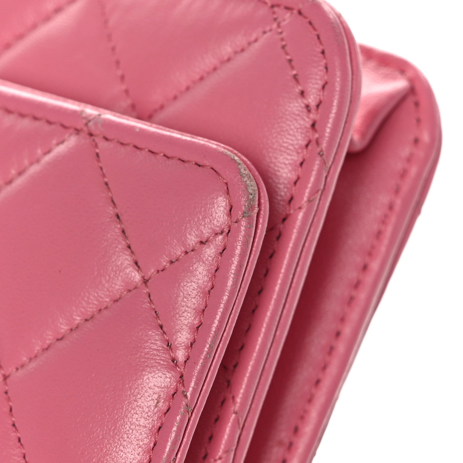Chanel Lambskin Quilted Wallet On Chain WOC Pink 13 of 13