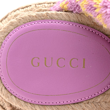 Gucci Terry Cloth Espadrille Platform Sandals 37 Pink Yellow 15 of 16