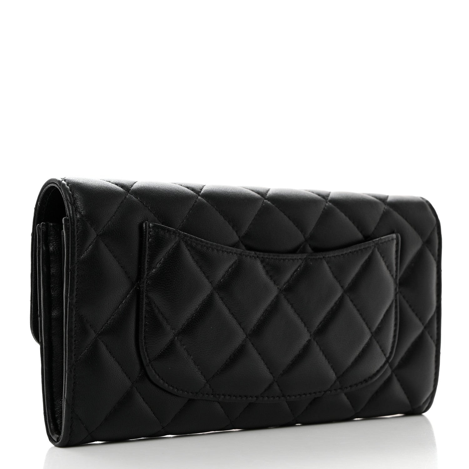 Chanel Lambskin Quilted Large Flap Wallet Black 3 of 8