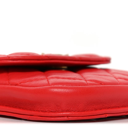 Chanel Lambskin Quilted Pearl Crush Waist Bag Red 9 of 10