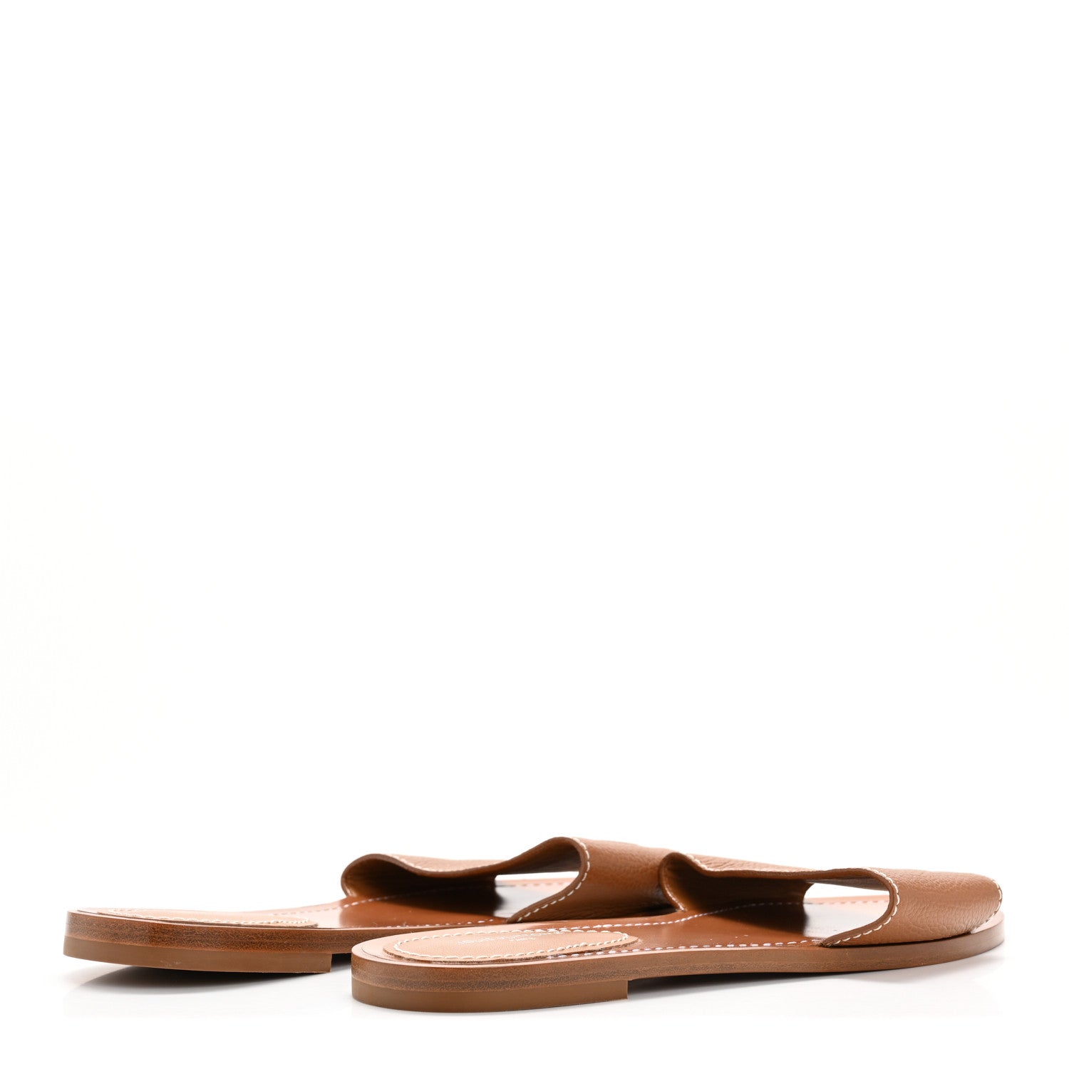 Louis Vuitton Calfskin Lock It Flat Mule 38 Cognac 5 of 9