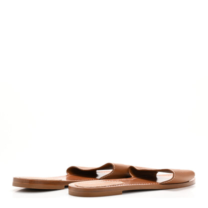 Louis Vuitton Calfskin Lock It Flat Mule 38 Cognac 5 of 9