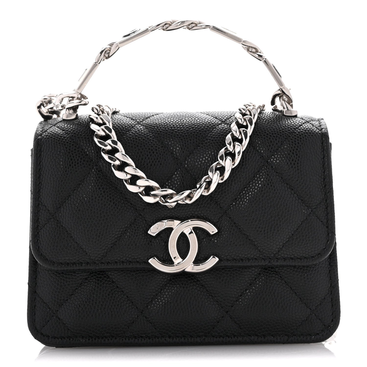 Chanel Caviar Quilted Pick Me Up Clutch With Chain Black 1 of 13