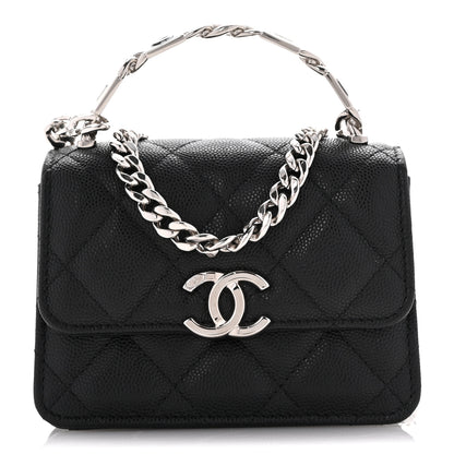 Chanel Caviar Quilted Pick Me Up Clutch With Chain Black 1 of 13