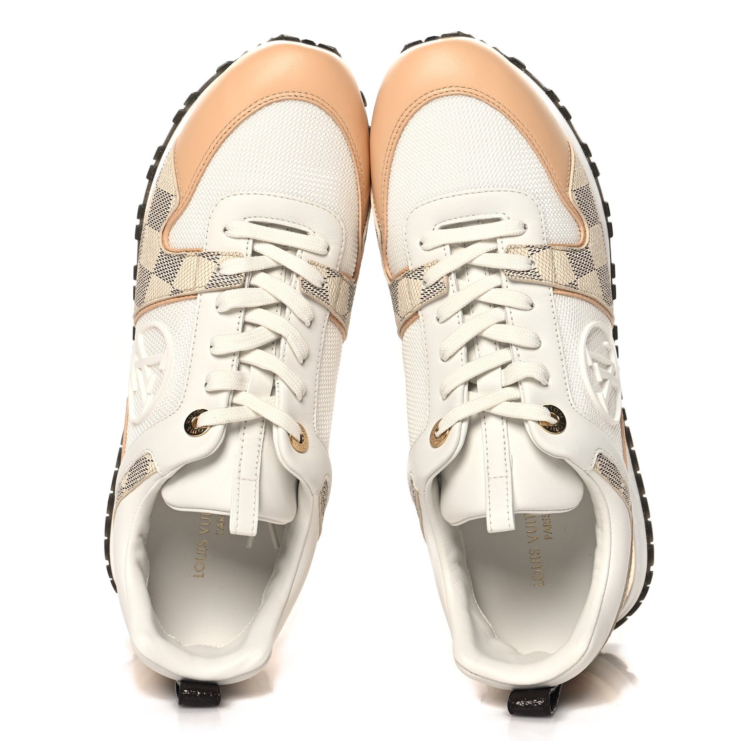 Calfskin Damier Azur Run Away Sneakers 39 White