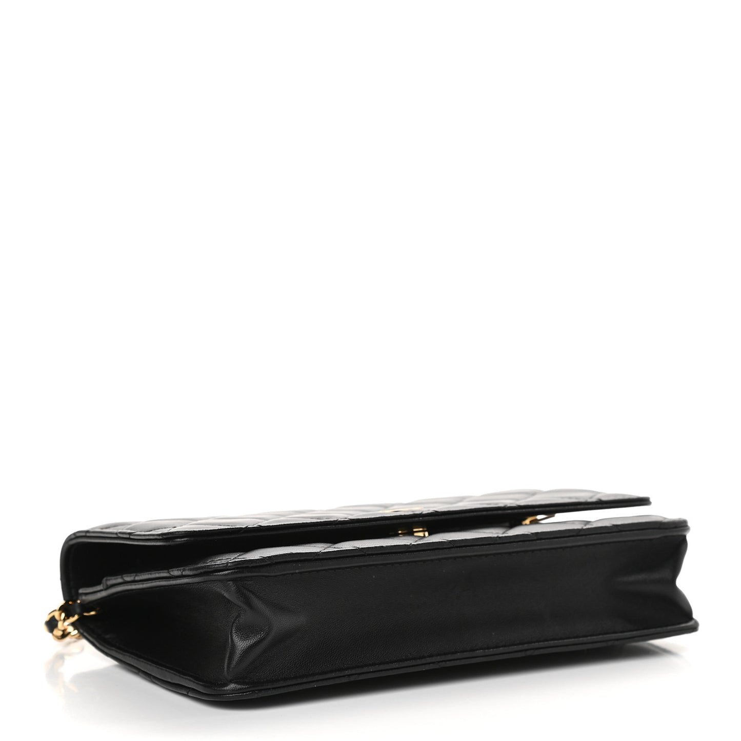 Lambskin Quilted Wallet On Chain WOC Black
