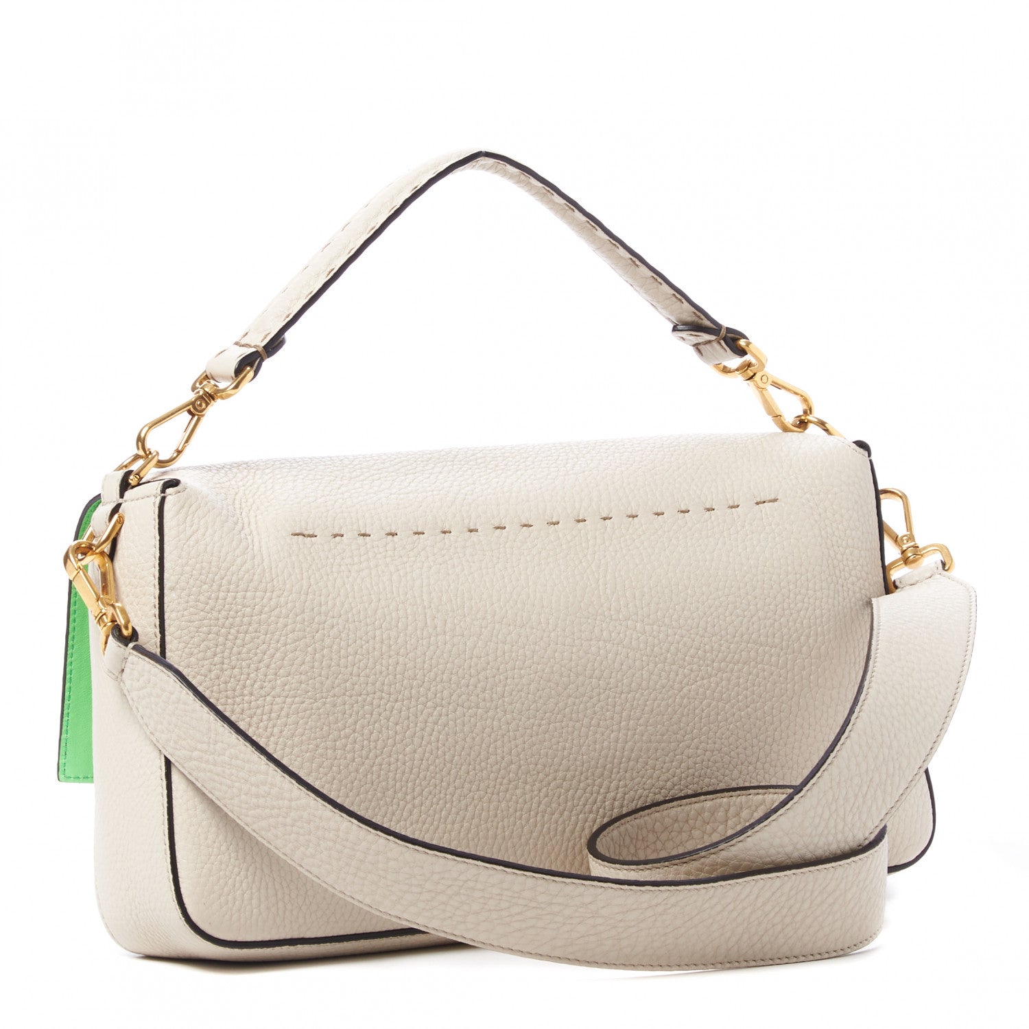Fendi Cuoio Romano Selleria Large Baguette Latte 2 of 7