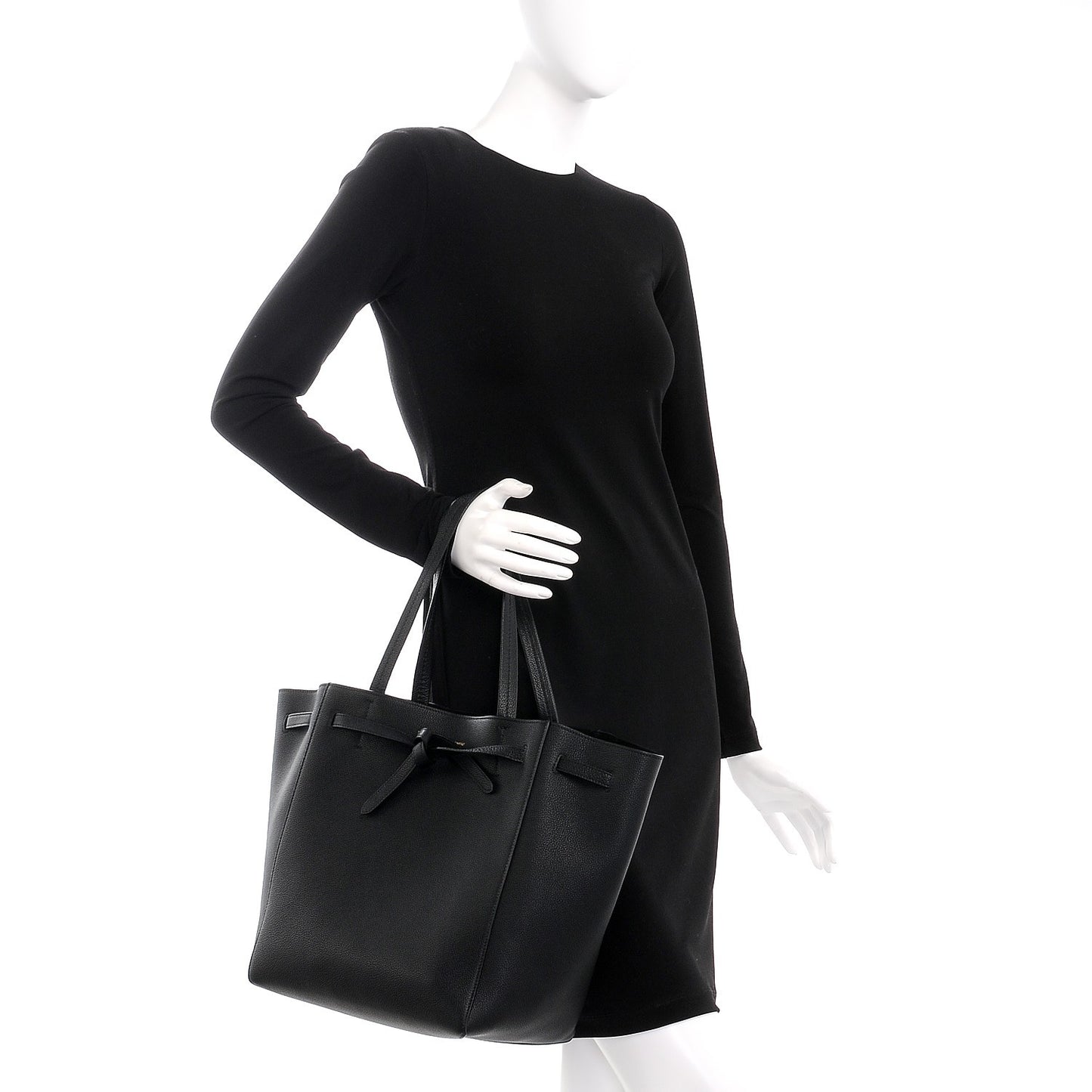 Soft Grained Calfskin Small Belt Cabas Phantom Black