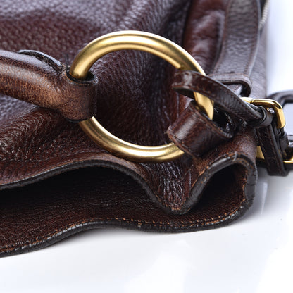 Prada Vitello Daino Zip Hobo Bruciato 9 of 17