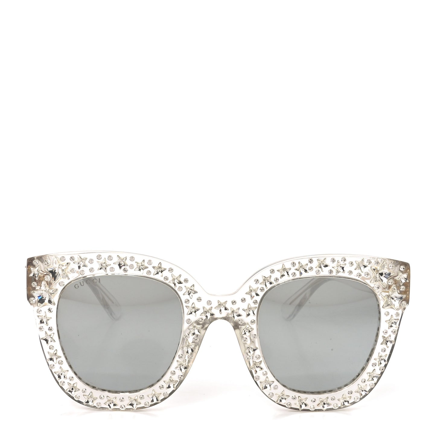 Acetate Crystal Oversize Mirrored Star Sunglasses GG0116S Ivory
