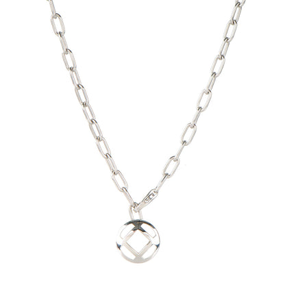 Cartier 18K White Gold Spartacus Chain Pasha Pendant Necklace 1 of 4