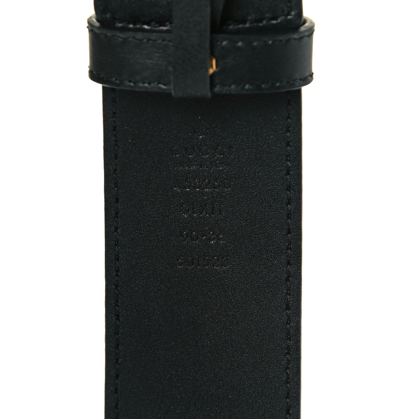 Moon Calfskin Pearl Double G 40mm Belt 90 36 Black Cream