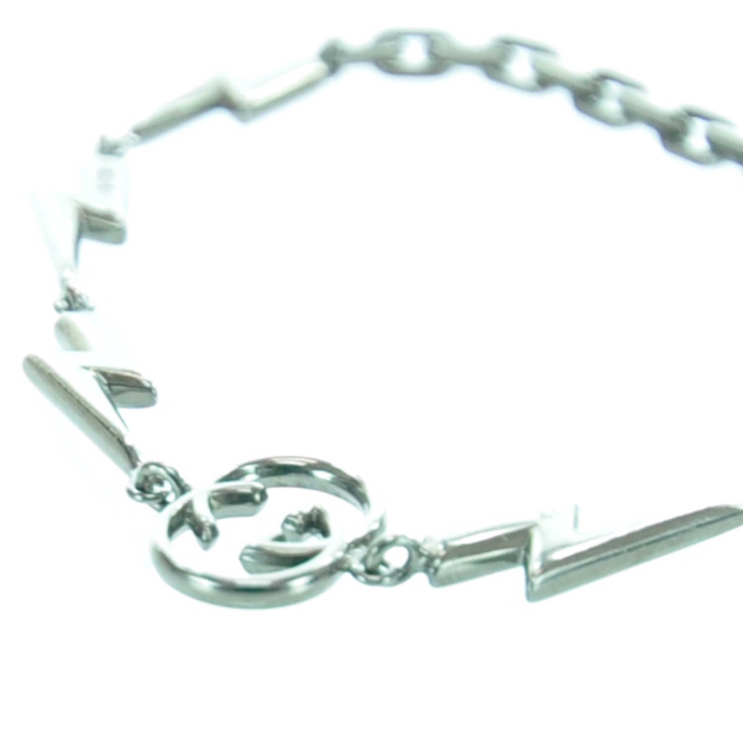 Gucci Metal GG Lightning Bolt Bracelet Size 17 2 of 5