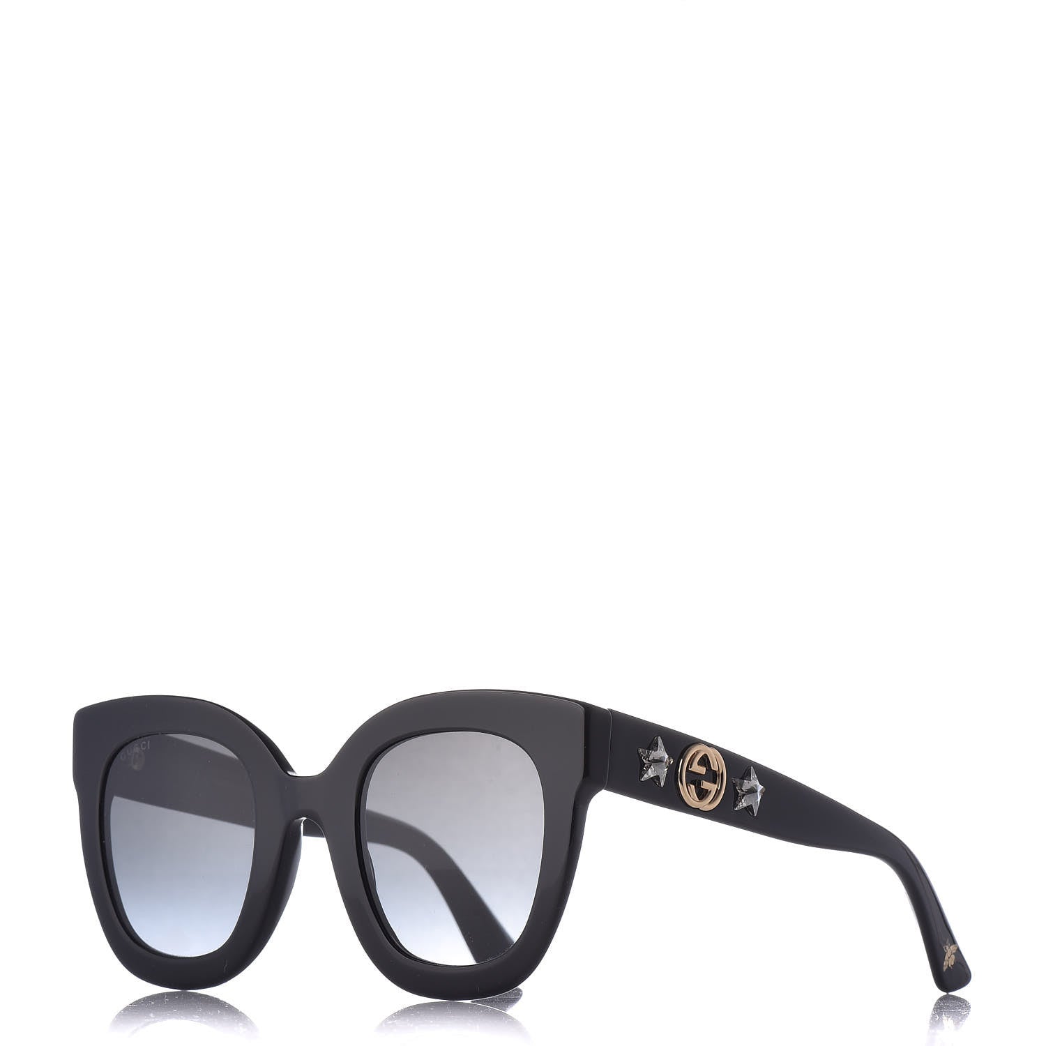 Gucci Round Frame Star Sunglasses GG0208S Black 1 of 7