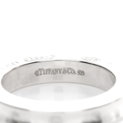Tiffany Sterling Silver 3 Diamond 1837 Ring 48 4.5 4 of 5