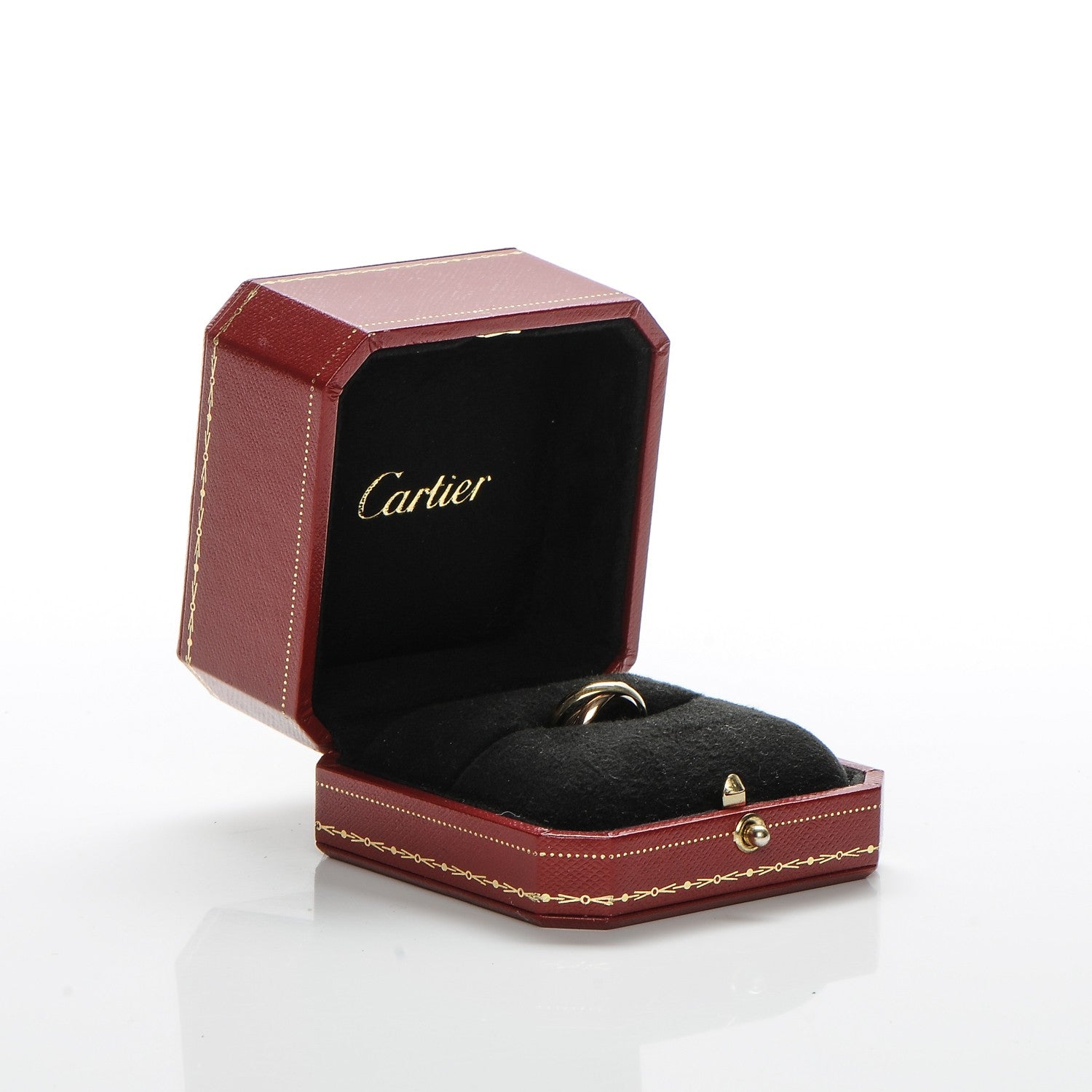 Cartier 18K Pink Yellow White Gold Small Trinity Ring 46 3.75 7 of 7