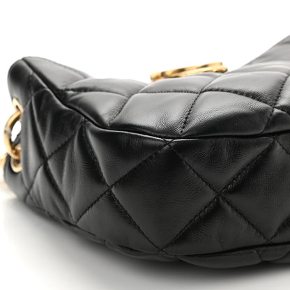 Chanel Lambskin Quilted Small Chain Hobo Black 8 of 9