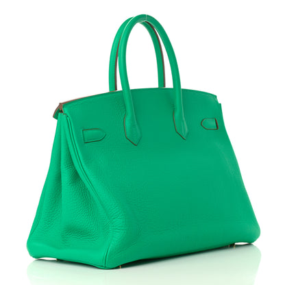 Hermes Taurillon Clemence Birkin 35 Menthe 3 of 14