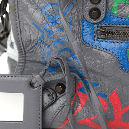 Balenciaga Agneau Graffiti All Over Classic Hardware S City Grey 10 of 11