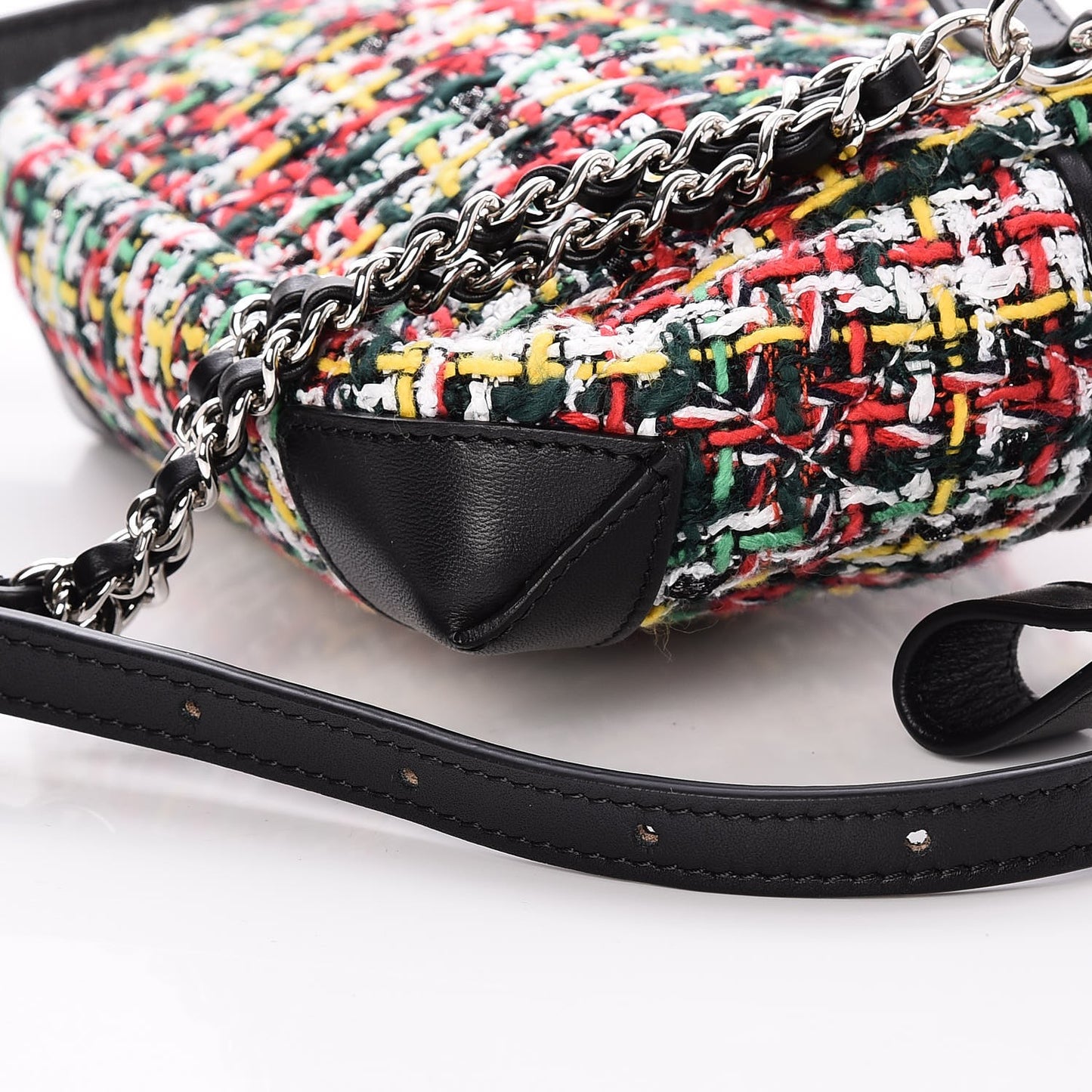 Tweed Calfskin Waist Bag Black Multicolor
