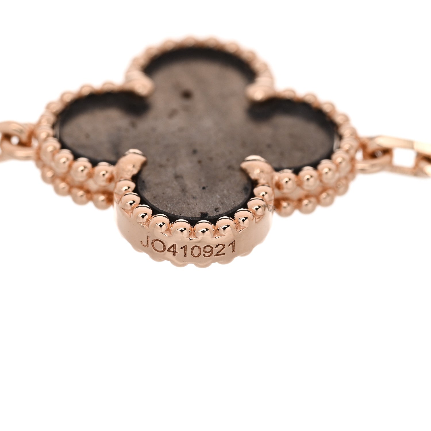 Van Cleef & Arpels 18K Rose Gold Silver Obsidian 5 Motifs Vintage Alhambra Bracelet 3 of 5