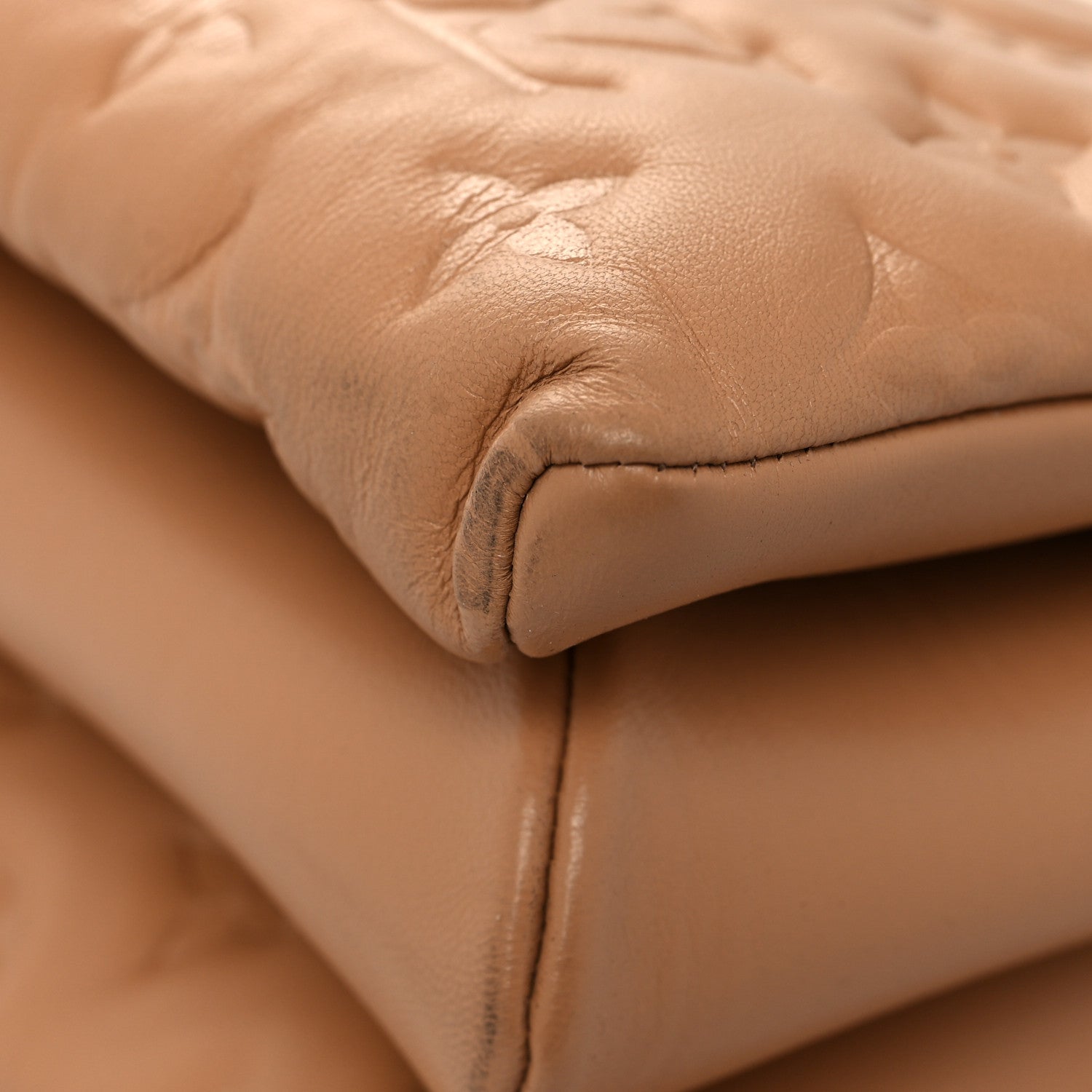 Louis Vuitton Lambskin Embossed Monogram Coussin PM Camel 9 of 11