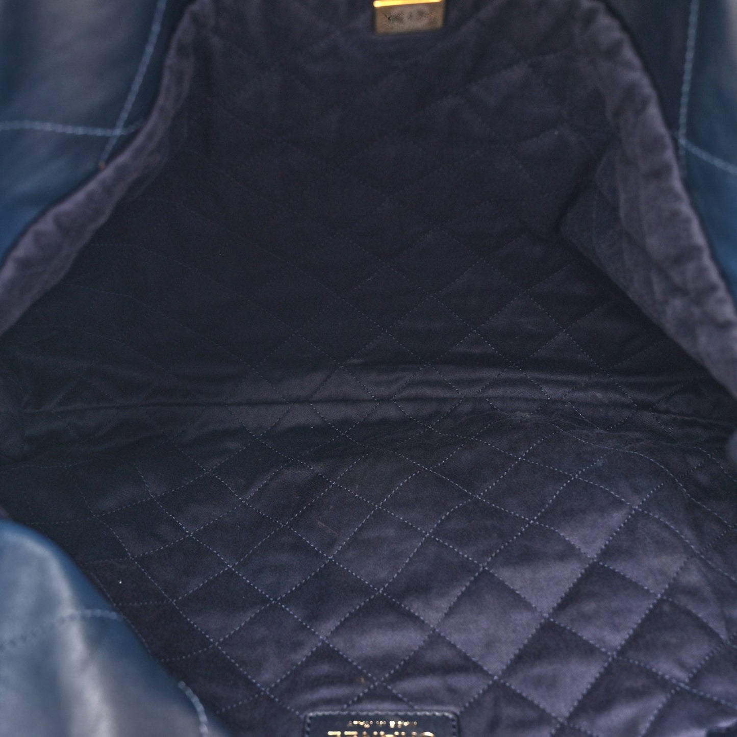 Shaded Calfskin Quilted Chanel 22 Blue Dark Blue