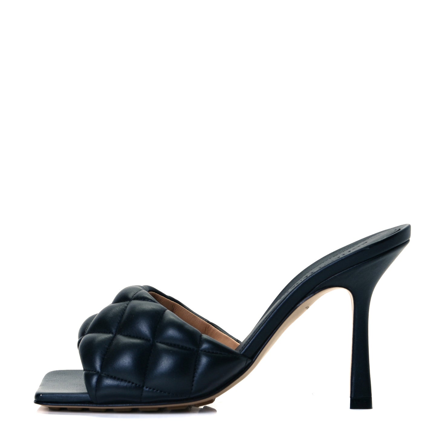 Nappa Matelasse Padded Mule Sandals 35 Black
