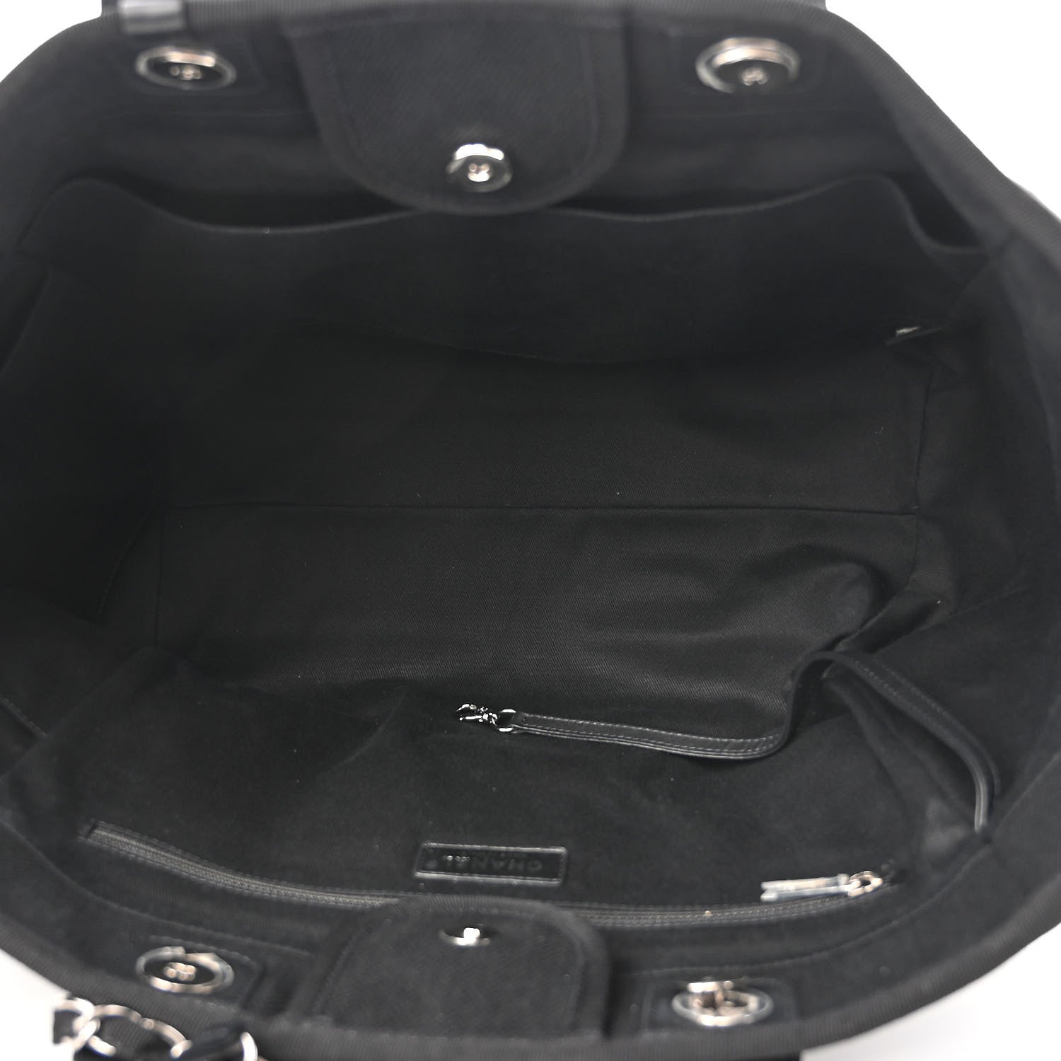 Chanel Canvas Pearl Medium Deauville Tote Black 5 of 11