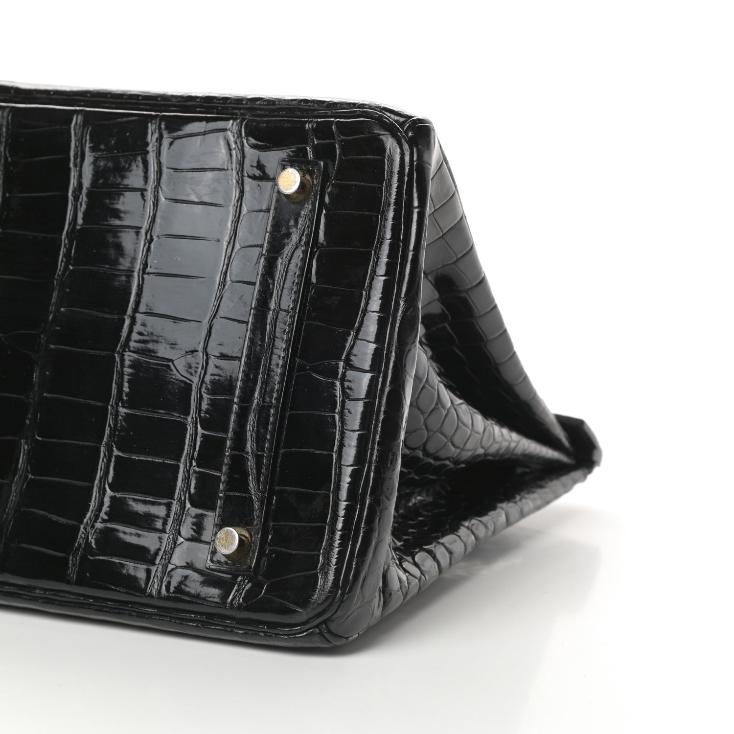 Hermes Shiny Porosus Crocodile Birkin 35 Black 28 of 30