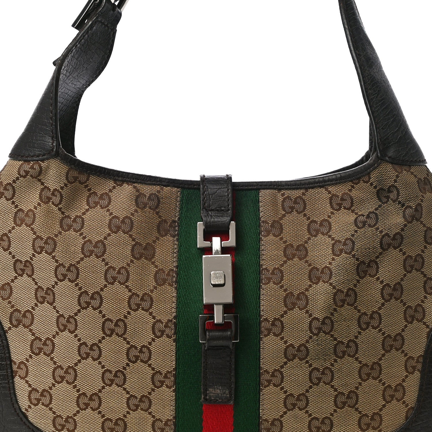Gucci Monogram Web Jackie O Hobo Dark Brown 7 of 18