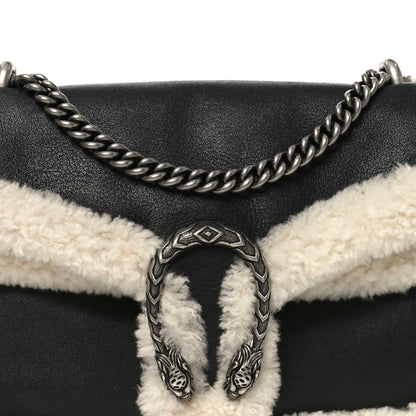 Gucci Sakai Be Green Calfskin Shearling Small Dionysus Shoulder Bag Black 7 of 9