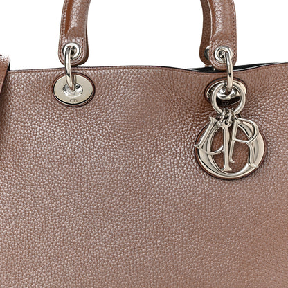 Christian Dior Metallic Bullcalf Medium Diorissimo Tote Pink 9 of 11