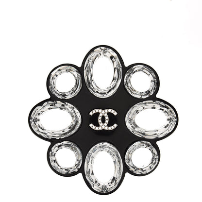 Chanel Resin Crystal CC Logo Brooch Black 1 of 5