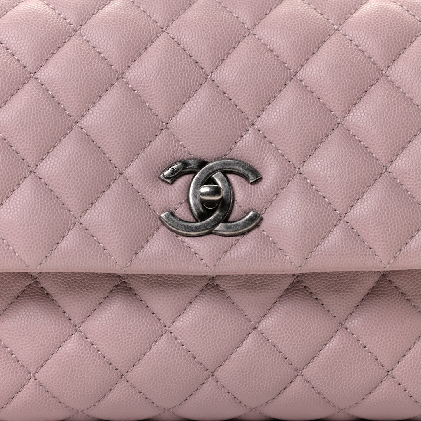 Caviar Quilted Small Coco Handle Flap Light Pink