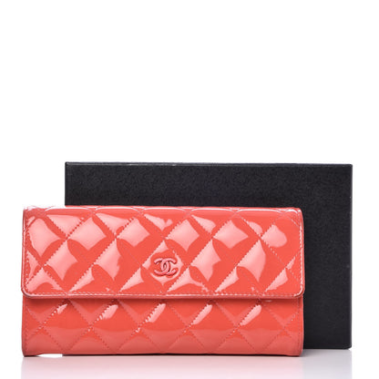 Chanel Patent Calfskin Quilted Large Flap Wallet Dark Pink 15 of 15