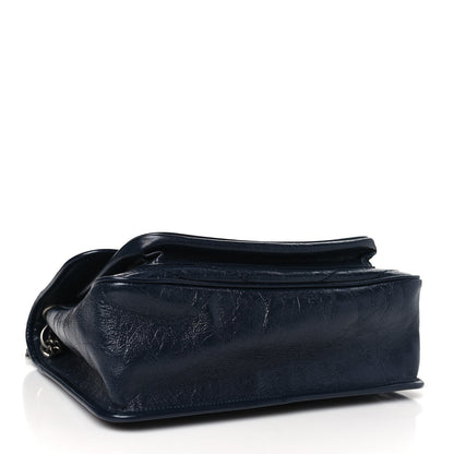 Saint Laurent Crinkled Calfskin Matelasse Monogram Medium Niki Chain Satchel Deep Marine 4 of 10