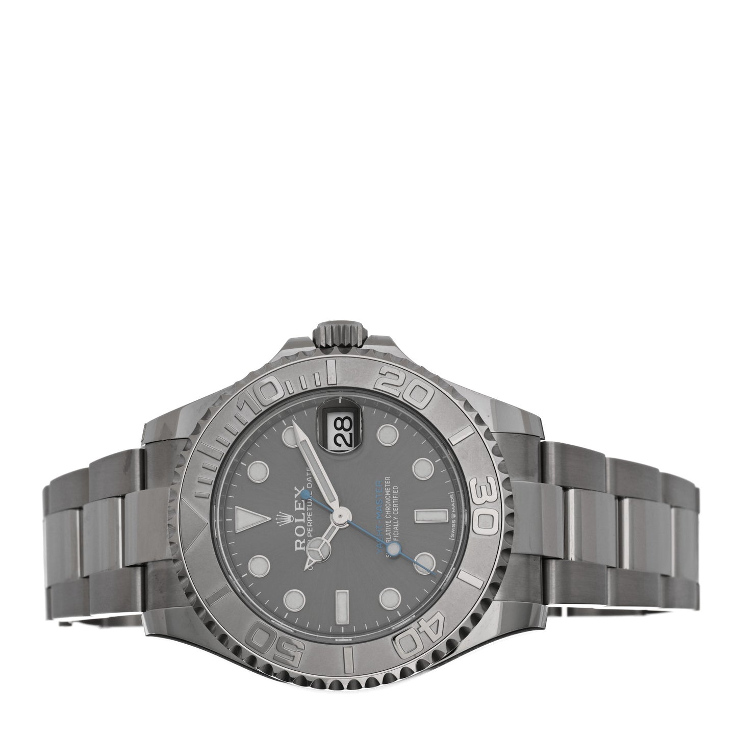 Stainless Steel Platinum 37mm Oyster Perpetual Date Yacht-Master Watch Slate 268622