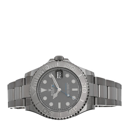 Rolex Stainless Steel Platinum 37mm Oyster Perpetual Date Yacht-Master Watch Slate 268622 2 of 5