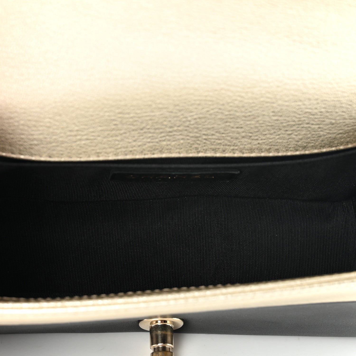 Chanel Metallic Goatskin Calfskin Small Boy Flap Gold Black 4 of 8