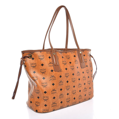 MCM Visetos Medium Liz Reversible Shopper Tote Cognac 7 of 20