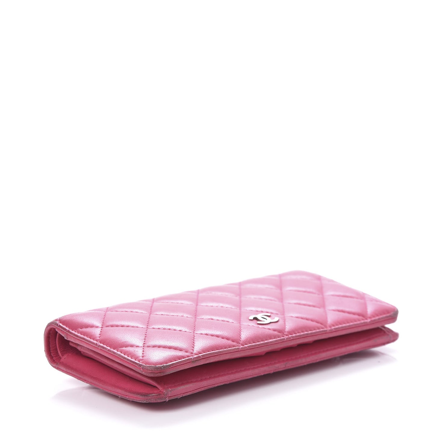 Lambskin Quilted Yen Wallet Fuchsia