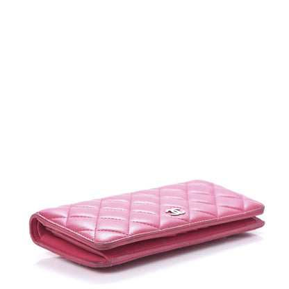 Chanel Lambskin Quilted Yen Wallet Fuchsia 4 of 13