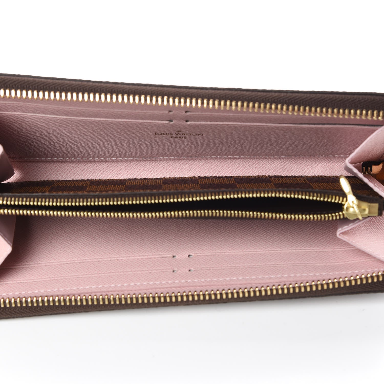 Louis Vuitton Damier Ebene Clemence Wallet Rose Ballerine 5 of 10