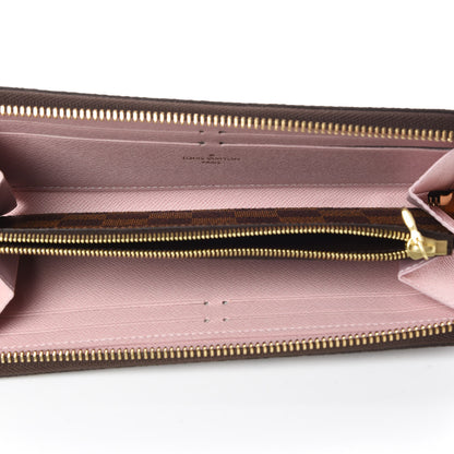 Louis Vuitton Damier Ebene Clemence Wallet Rose Ballerine 5 of 10